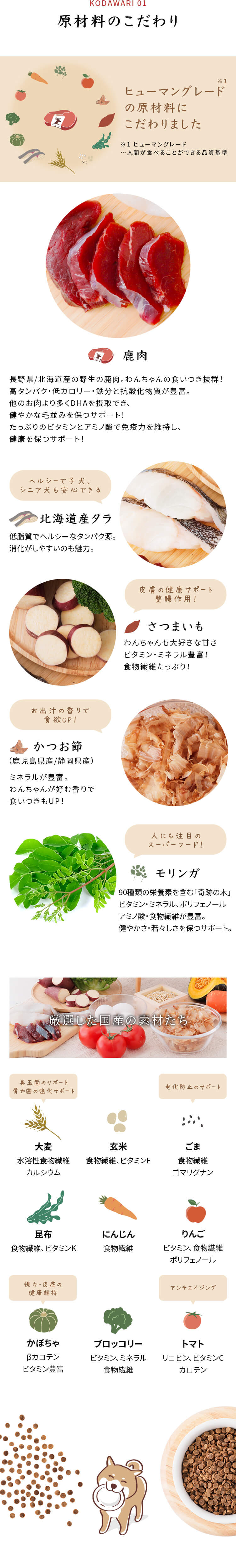 原材料のこだわり